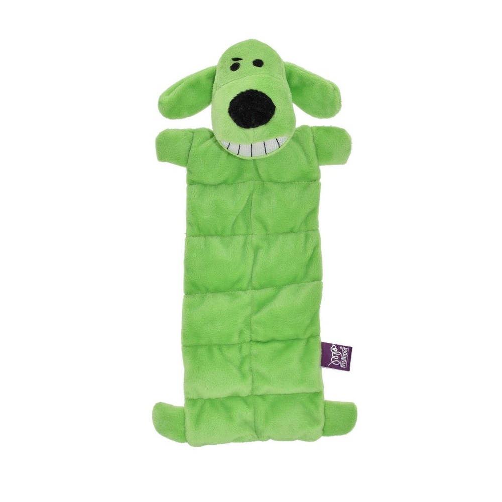 MULTIPET Loofa Squeaker Mat Dog Toy - Green - 12"โ